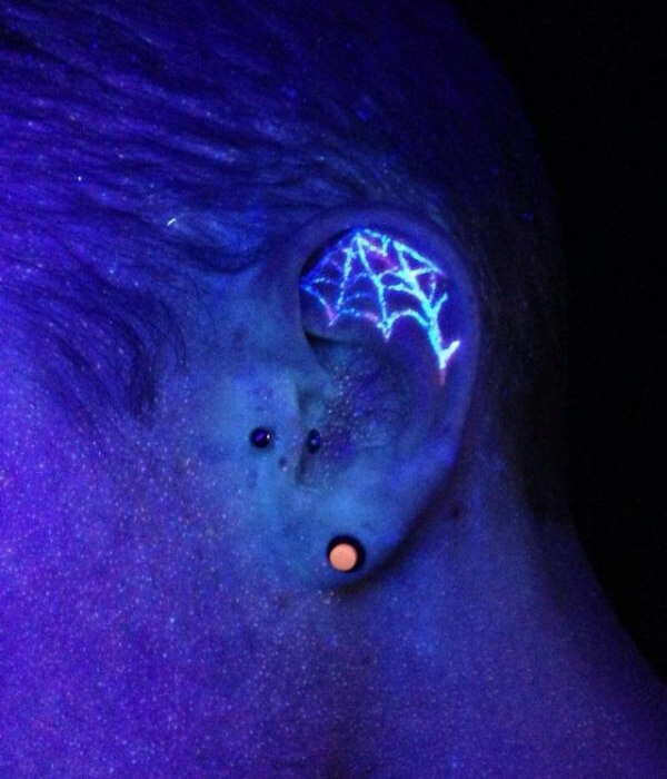 Spider Web UV Tattoo