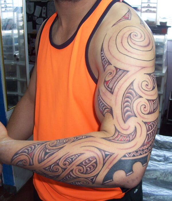 Ta Moko Full Sleeve Atrective Tattoo
