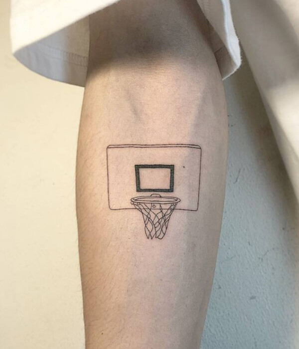 The Basketball Court hand tattoo