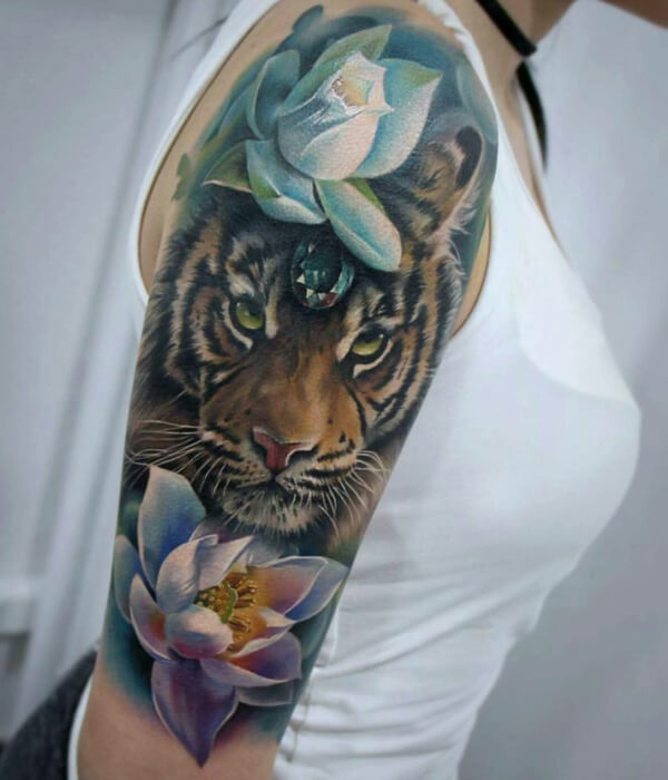 Tiger Half Sleeve Tattoo