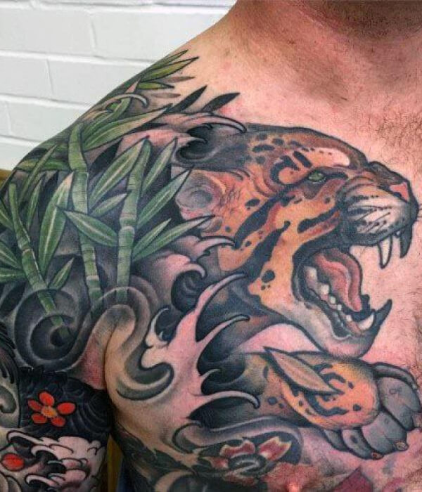 Tiger traditional bamboo tattoo