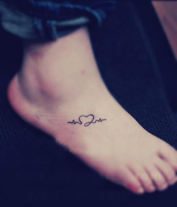 Tiny Heart Foot Tattoo
