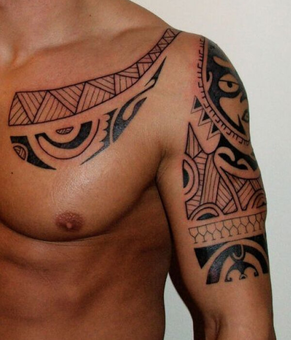 Tribal Collarbone Tattoo