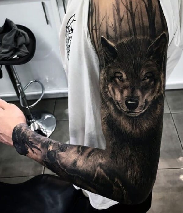 Wolf Full Sleeve Tattoo