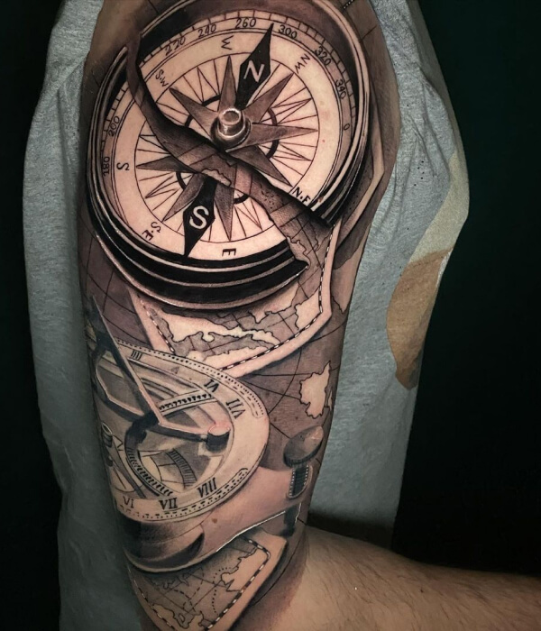 arm Compass Tattoo