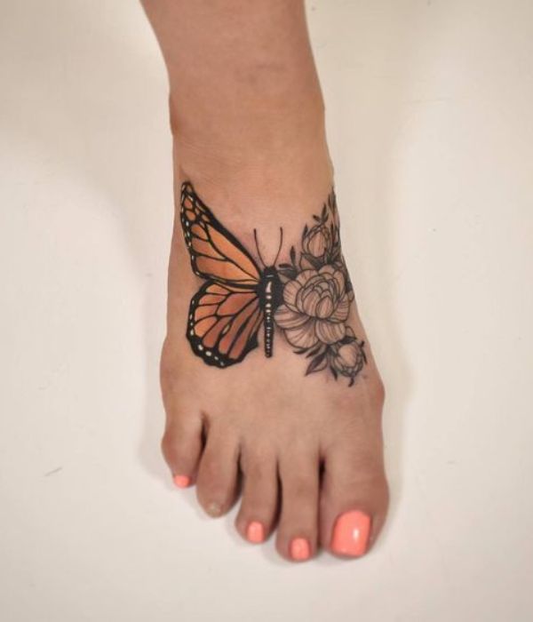 butterflys foot tattoos