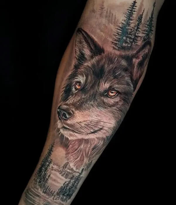 full hand Wolf Tattoo