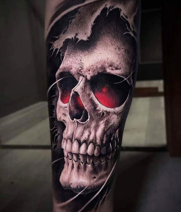 leg Skull Tattoo