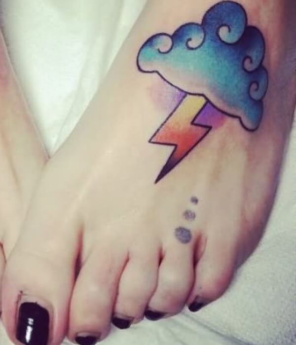 lightining foot tattoo