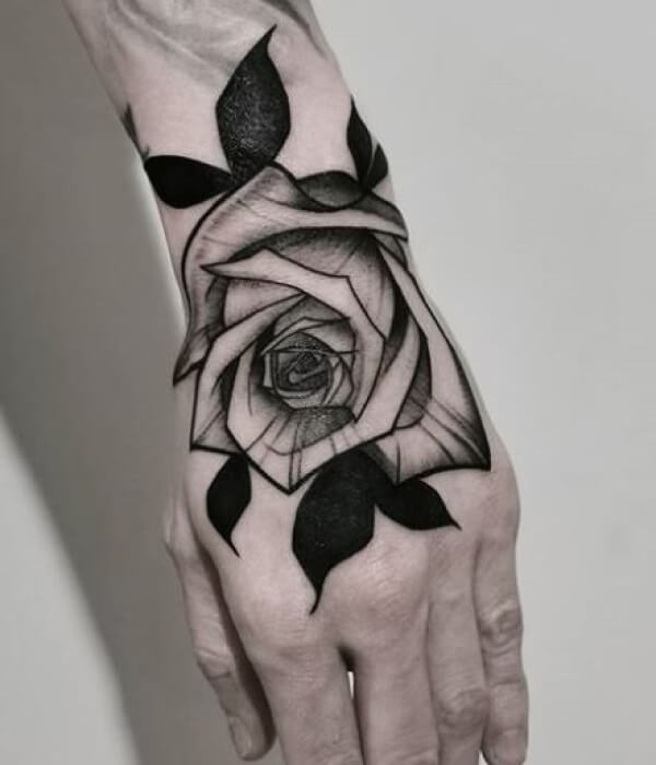 rose hand tattoo