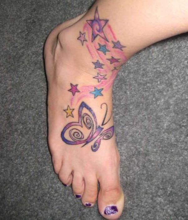 stars foot tattoo