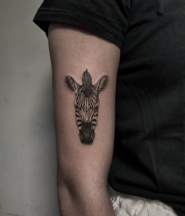 zebra head tatoo