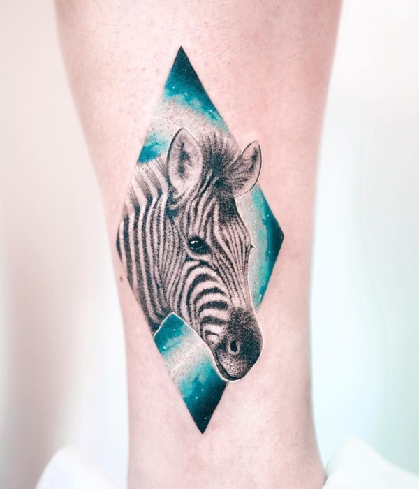zebra head tattoo