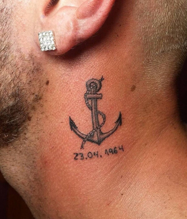 Anchor Neck tattoo neck anchor