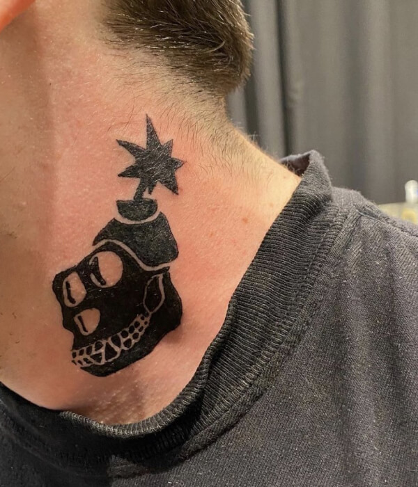 Bomb Neck Tattoo