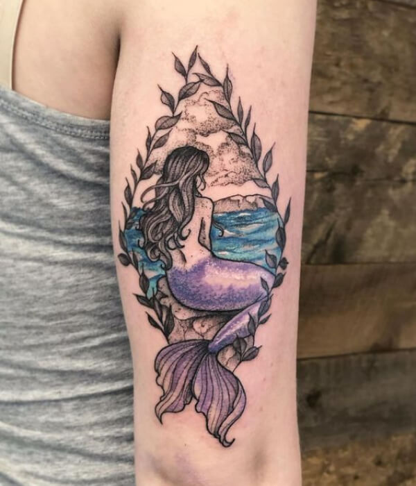 Colourful Mermaid Tattoo design