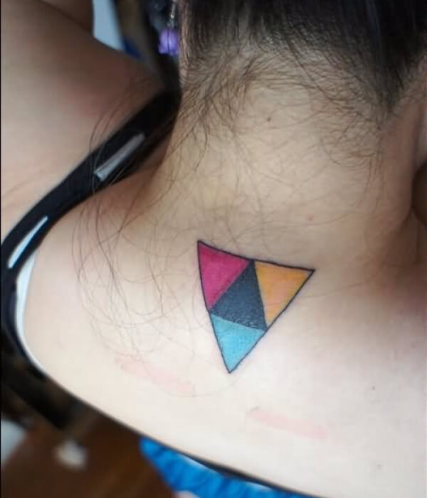 Colourful Triangle Tattoo design
