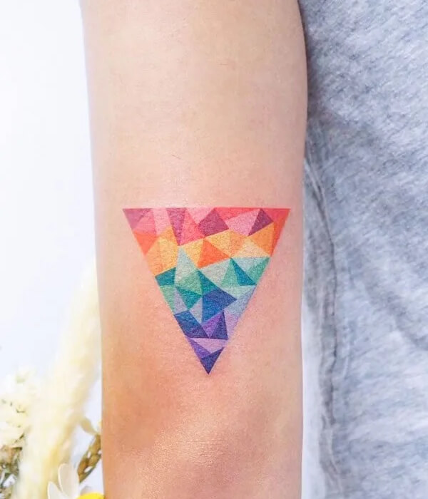 Colourful Triangle Tattoo ideas