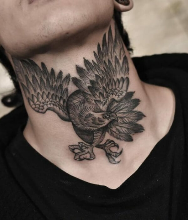 Eagle Neck Tattoo for men