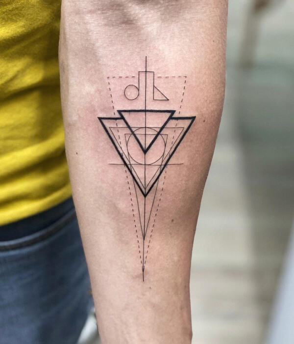 Geometric Triangle Tattoo design