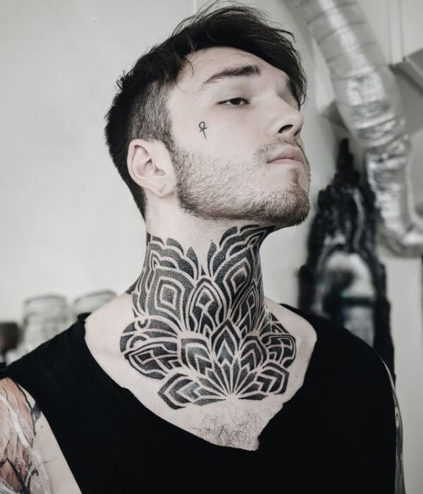 Mandala Neck Tattoo