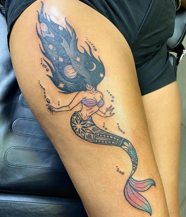 Mermaid and Galaxy Tattoo ideas