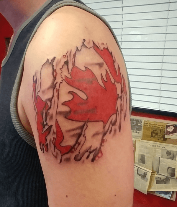 Ripped leaf tattoo ideas