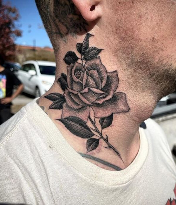 Rose Neck Tattoo