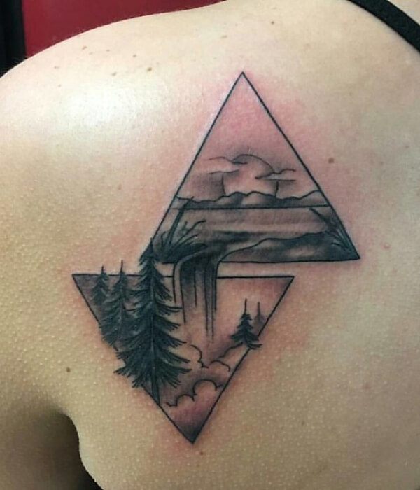 Scenic Triangle Tattoo design