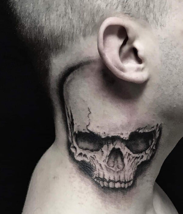 Skull Neck Tattoo