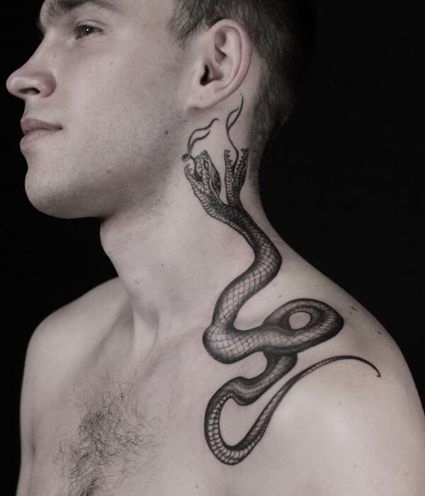 Snake Neck Tattoo for men