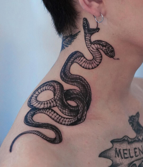 Snake Neck Tattoo