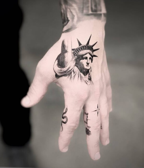 Statue Of Liberty Military hand Tattoo