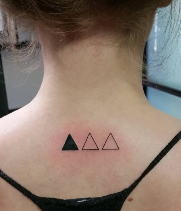 Three Triangle Tattoo back