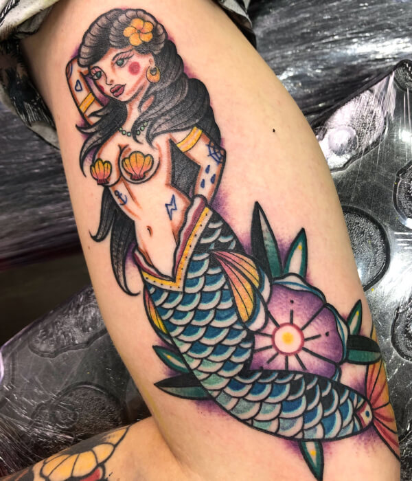 Traditional Mermaid Tattoo design