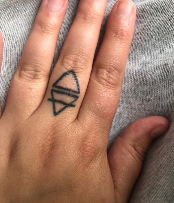 Triangle Finger Tattoo design