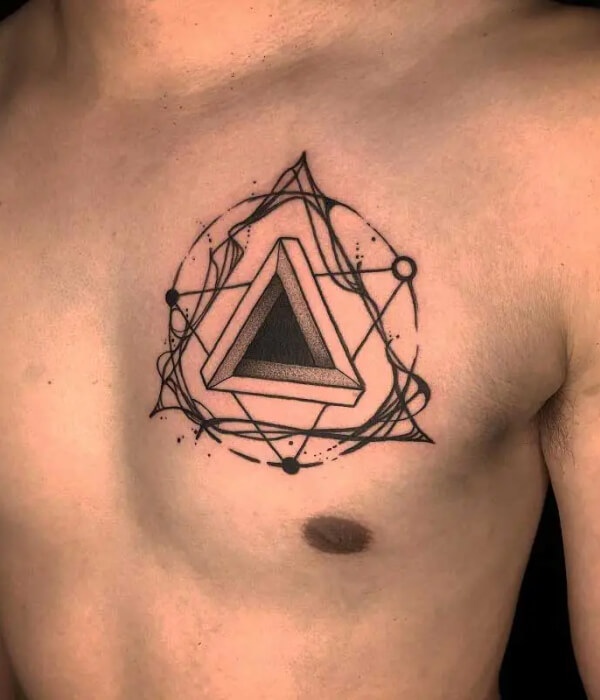 Triangle Tattoo on Chest design