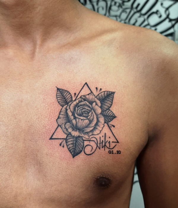 Triangle Tattoo on Chest ideas