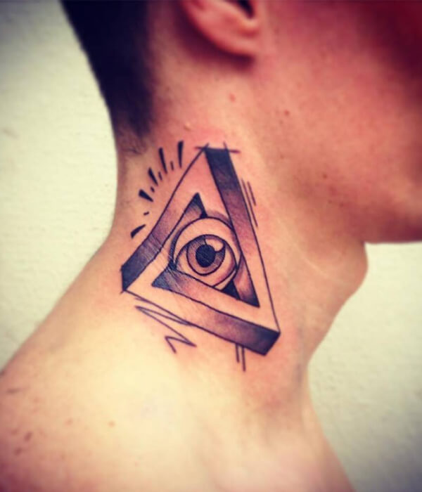 Triangle Tattoo on Neck ideas