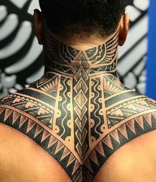 Tribal Neck Tattoo neck back