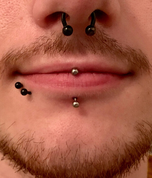 Vertical Labret Piercing Variations