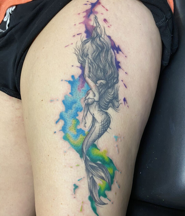 Watercolour Mermaid Tattoo ideas