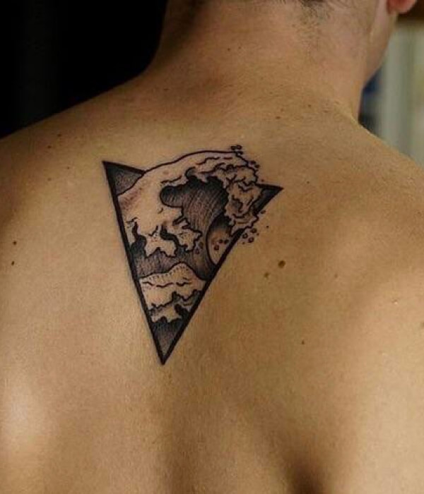 Wave Triangle Tattoo design