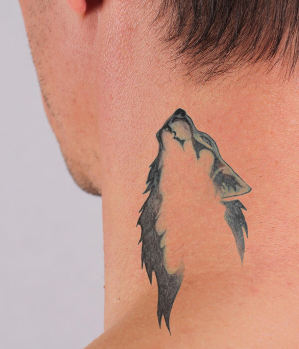 Wolf Neck Tattoo for men