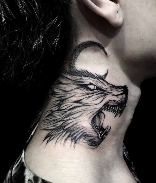 Wolf Neck Tattoo