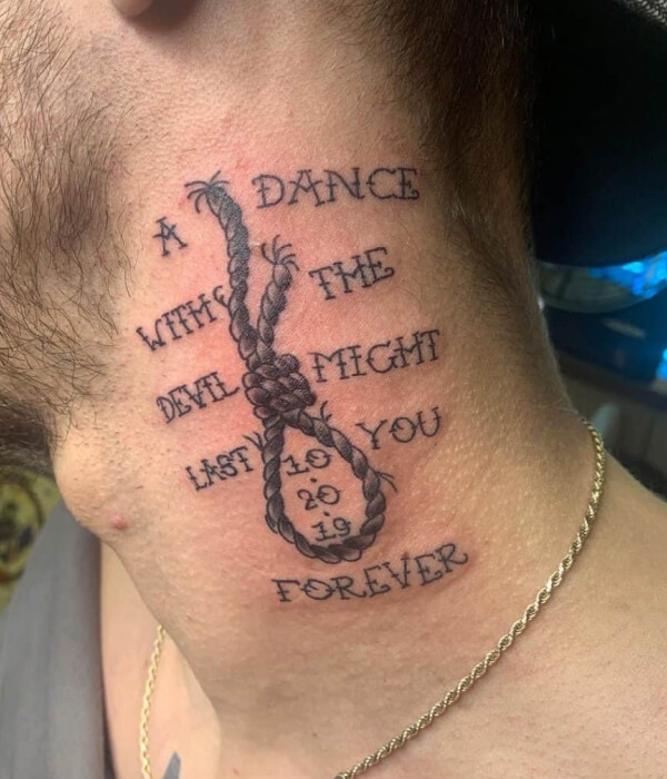 Words Neck Tattoo