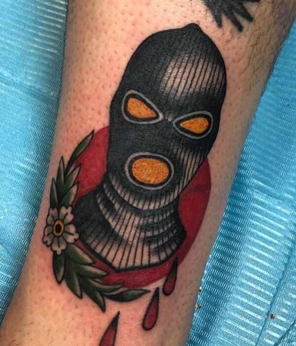 Floral Ski Mask Tattoo