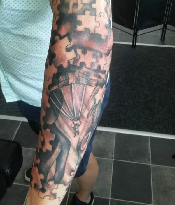 Full Sleeves Puzzle Tattoo design