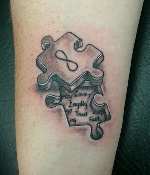 Infinity Puzzle Piece Tattoo