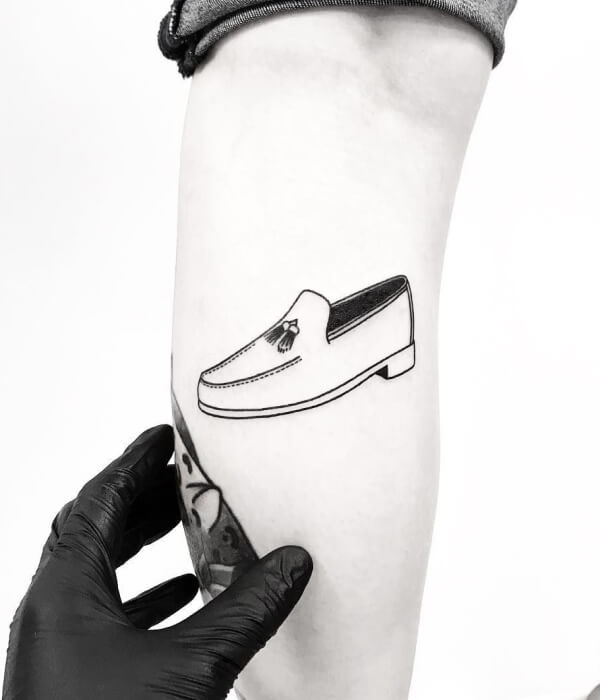 Loafers Shoe on hand Tattoo